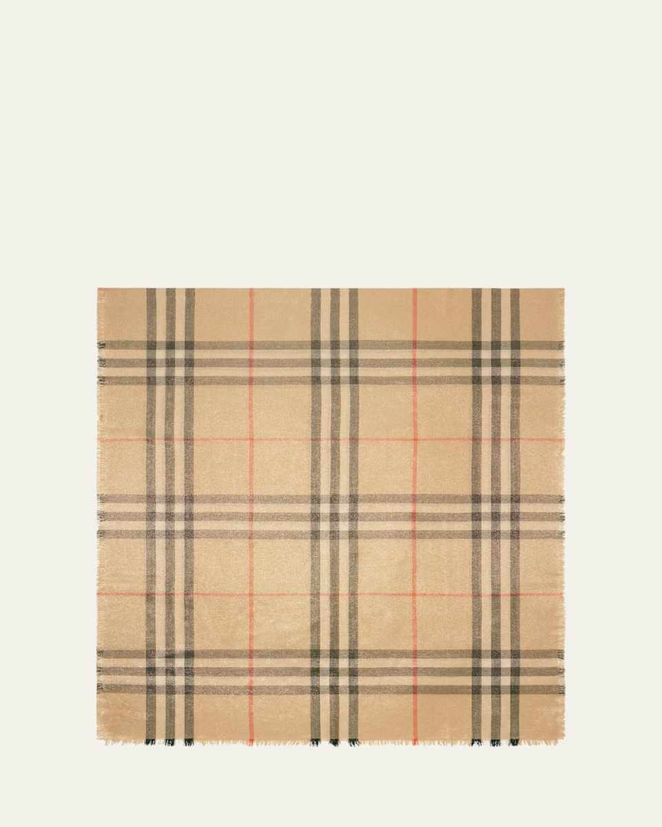 Giant Check-Print Wool-Blend Scarf